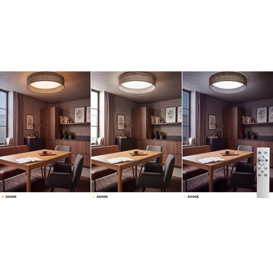BRILAGI - dimmējama LED griestu lampa VELVET SMART VARI LED/24W/230V 3000-6500K Ø45 cm brūna + tālvadība
