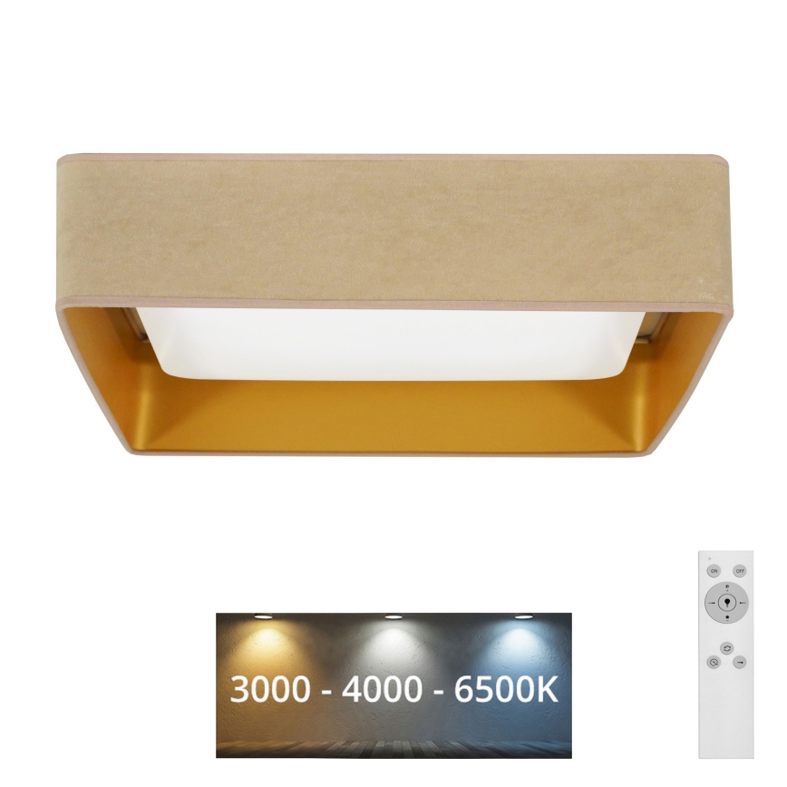 Brilagi - LED Aptumšojama griestu lampa VELVET SQUARE LED/24W/230V 3000/4000/6500K + tālvadības pults bēša