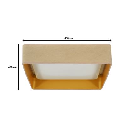 Brilagi - LED Aptumšojama griestu lampa VELVET SQUARE LED/24W/230V 3000/4000/6500K + tālvadības pults bēša