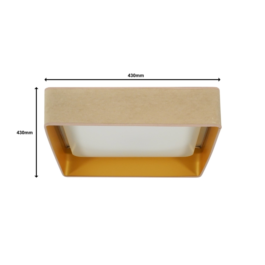 Brilagi - LED Aptumšojama griestu lampa VELVET SQUARE LED/24W/230V 3000/4000/6500K + tālvadības pults bēša