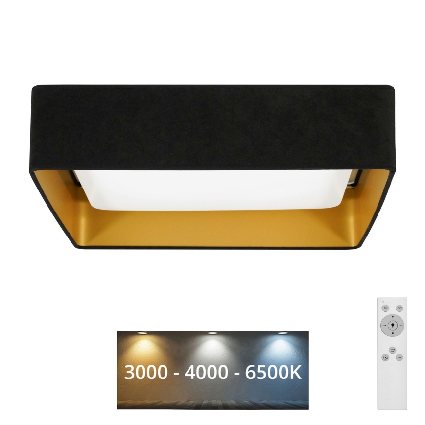 Brilagi - LED Aptumšojama griestu lampa VELVET SQUARE LED/24W/230V 3000/4000/6500K + tālvadības pults melna