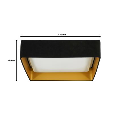 Brilagi - LED Aptumšojama griestu lampa VELVET SQUARE LED/24W/230V 3000/4000/6500K + tālvadības pults melna