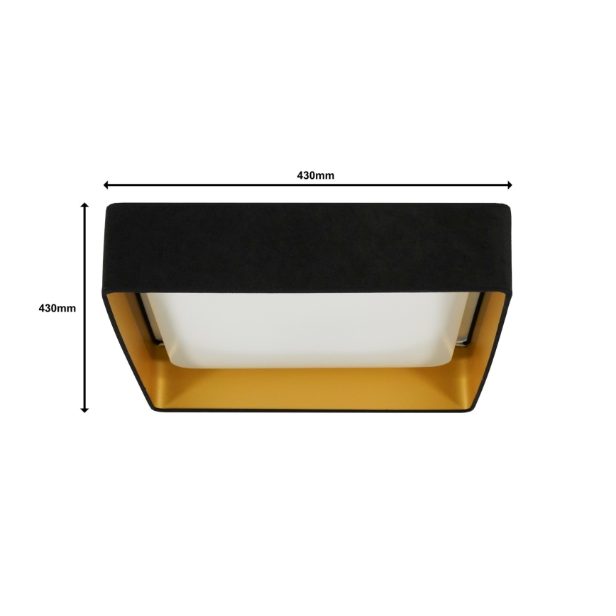 Brilagi - LED Aptumšojama griestu lampa VELVET SQUARE LED/24W/230V 3000/4000/6500K + tālvadības pults melna