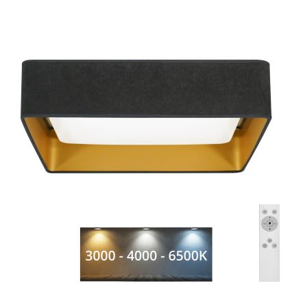 Brilagi - LED Aptumšojama griestu lampa VELVET SQUARE LED/24W/230V 3000/4000/6500K + tālvadības pults pelēka