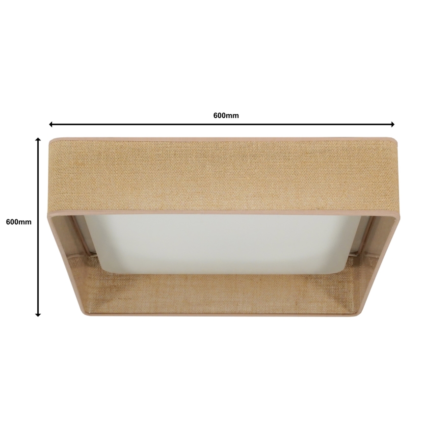 Brilagi - LED Aptumšojama griestu lampa VELVET SQUARE SMART LED/36W/230V 2700-6500K Wi-Fi Tuya + tālvadības pults brūna