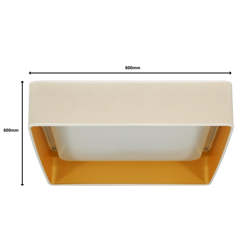 Brilagi - LED Aptumšojama griestu lampa VELVET SQUARE SMART LED/36W/230V 2700-6500K Wi-Fi Tuya + tālvadības pults krēmkrāsa