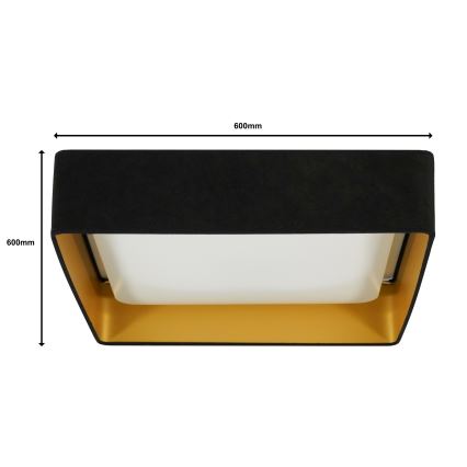 Brilagi - LED Aptumšojama griestu lampa VELVET SQUARE SMART LED/36W/230V 2700-6500K Wi-Fi Tuya + tālvadības pults melna