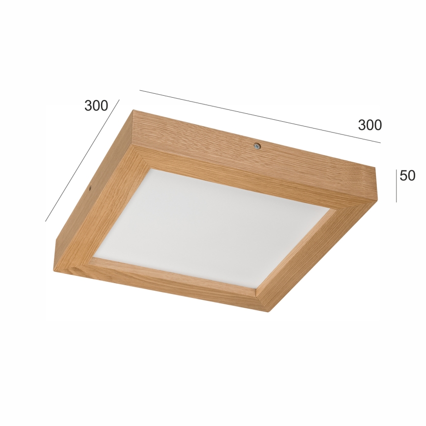 Brilagi - LED Aptumšojama vannas istabas griestu lampa WOODY FRAME LED/24W/230V ozols 30x30 cm 3000-6000K IP44 + tālvadības pults