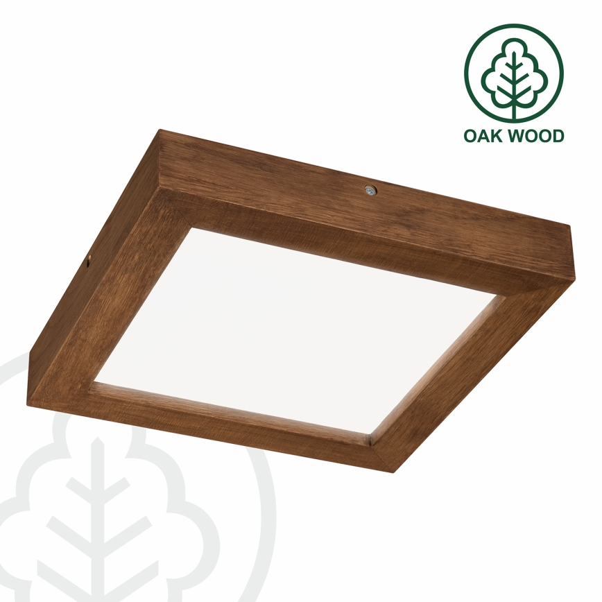 Brilagi - LED Aptumšojama vannas istabas griestu lampa WOODY FRAME LED/24W/230V ozols ķirsis 30x30 cm 3000-6000K IP44 + tālvadības pults