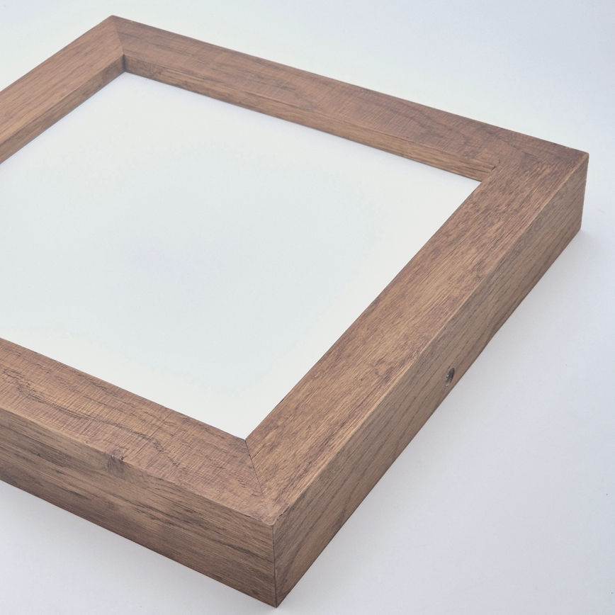 Brilagi - LED Aptumšojama vannas istabas griestu lampa WOODY FRAME LED/24W/230V ozols ķirsis 30x30 cm 3000-6000K IP44 + tālvadības pults