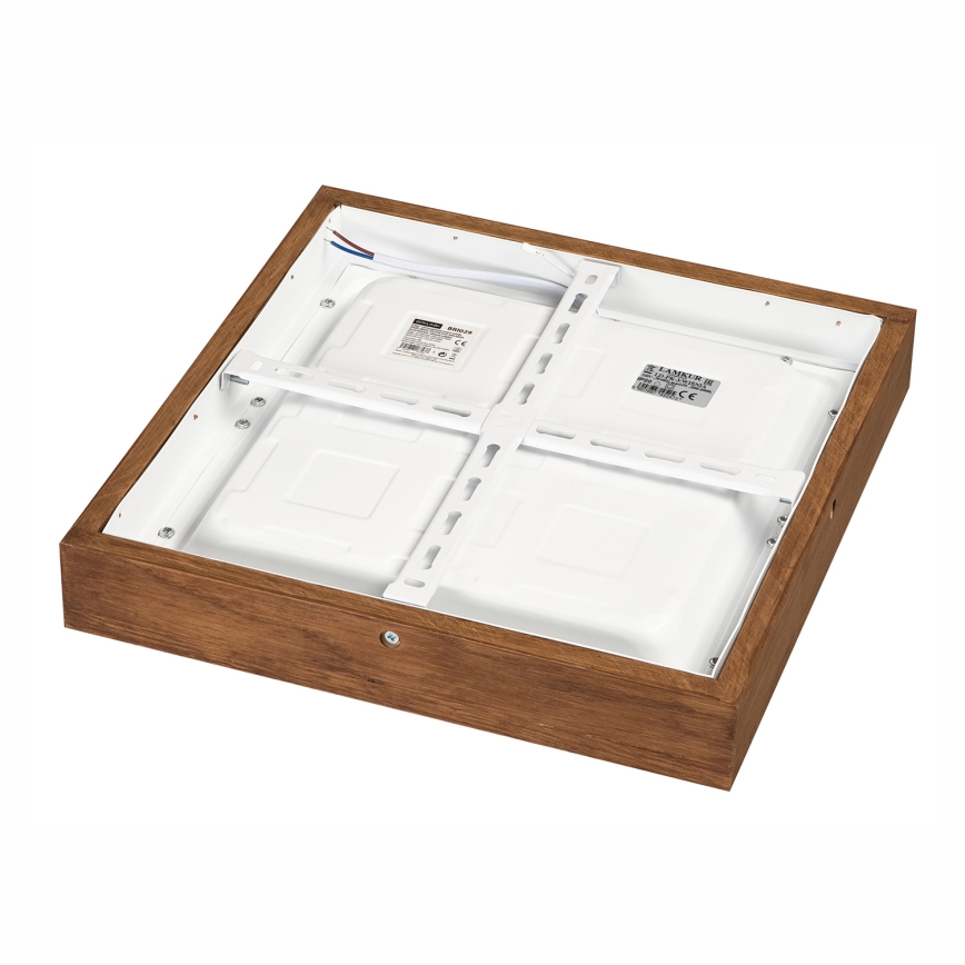 Brilagi - LED Aptumšojama vannas istabas griestu lampa WOODY FRAME LED/24W/230V ozols ķirsis 30x30 cm 3000-6000K IP44 + tālvadības pults