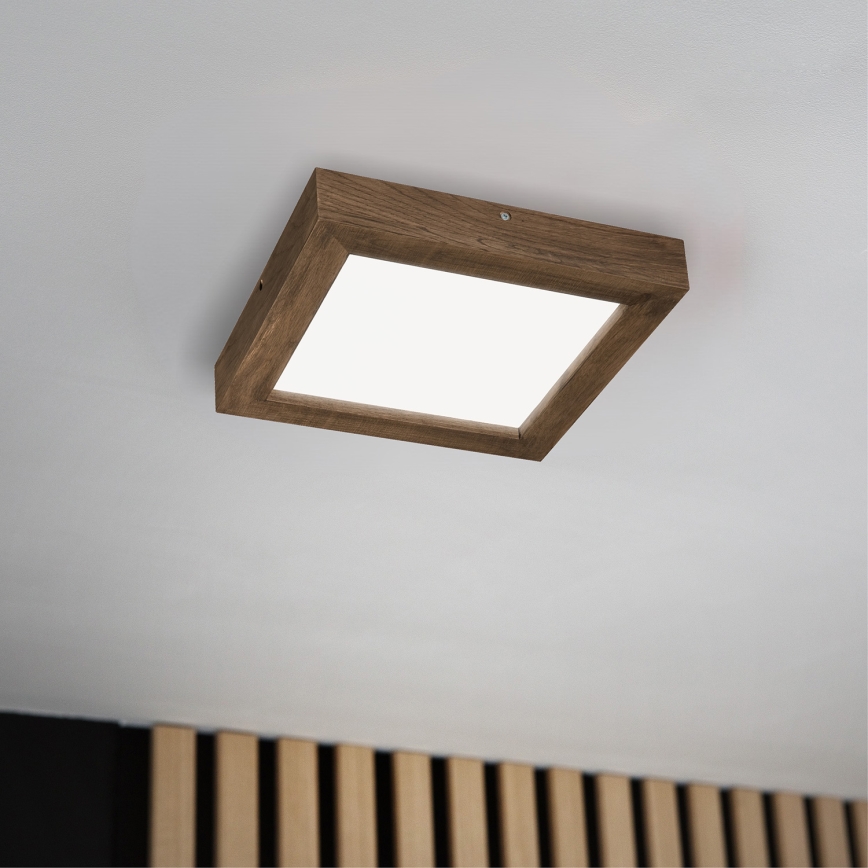 Brilagi - LED Aptumšojama vannas istabas griestu lampa WOODY FRAME LED/24W/230V ozols 30x30 cm 3000-6000K IP44 + tālvadības pults