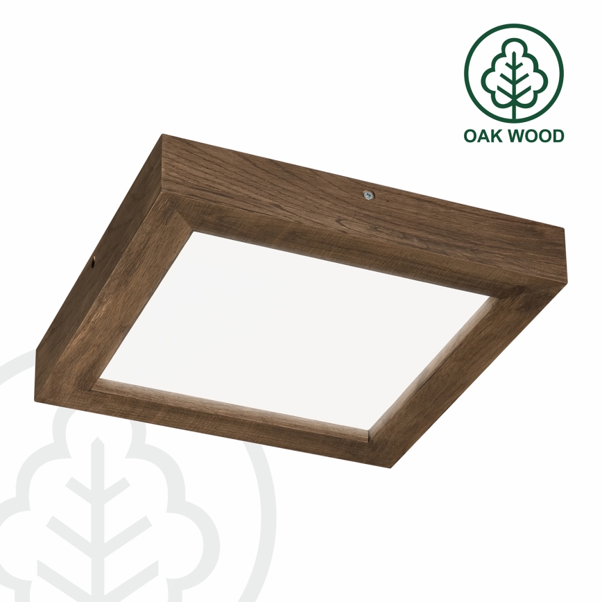 Brilagi - LED Aptumšojama vannas istabas griestu lampa WOODY FRAME LED/24W/230V ozols 30x30 cm 3000-6000K IP44 + tālvadības pults