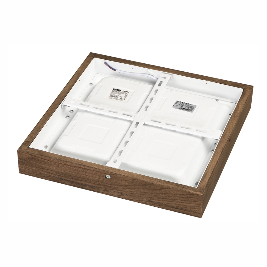 Brilagi - LED Aptumšojama vannas istabas griestu lampa WOODY FRAME LED/24W/230V ozols 30x30 cm 3000-6000K IP44 + tālvadības pults