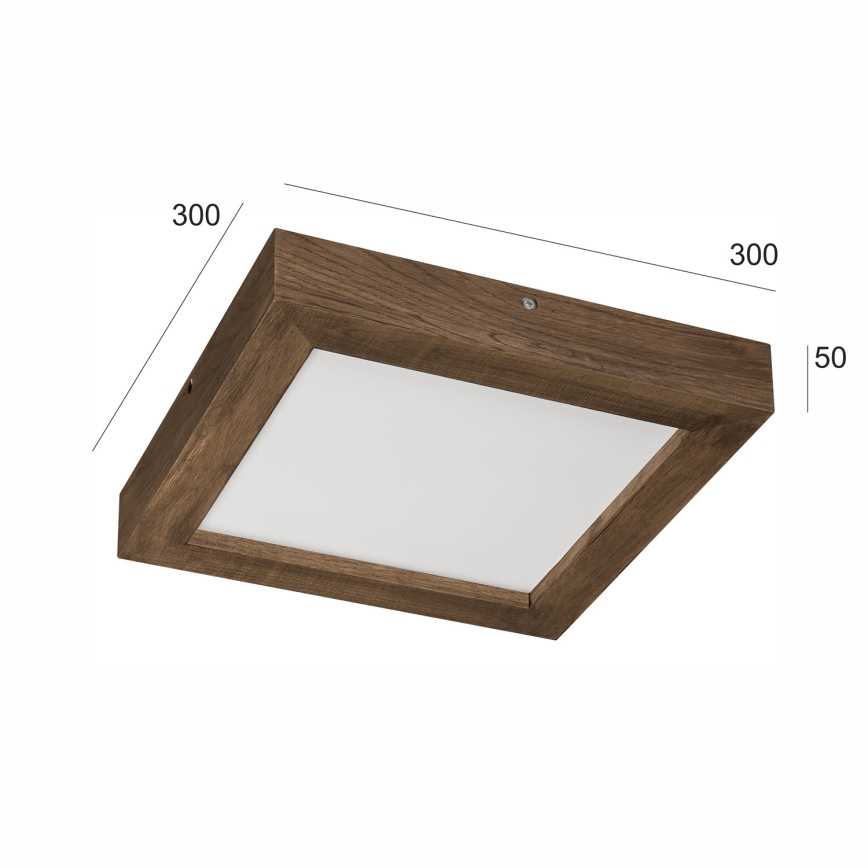 Brilagi - LED Aptumšojama vannas istabas griestu lampa WOODY FRAME LED/24W/230V ozols 30x30 cm 3000-6000K IP44 + tālvadības pults