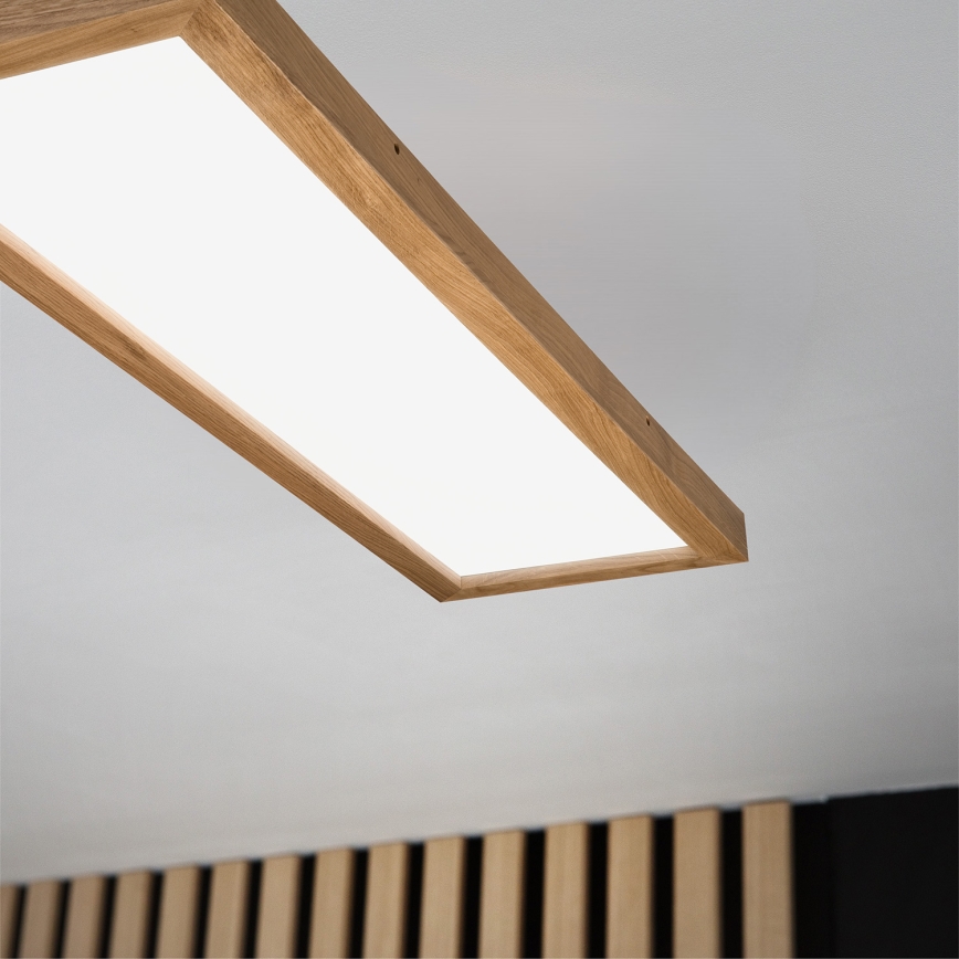 Brilagi - LED Aptumšojama vannas istabas griestu lampa WOODY FRAME LED/50W/230V ozols 120x30 cm 3000-6000K IP44 + tālvadības pults