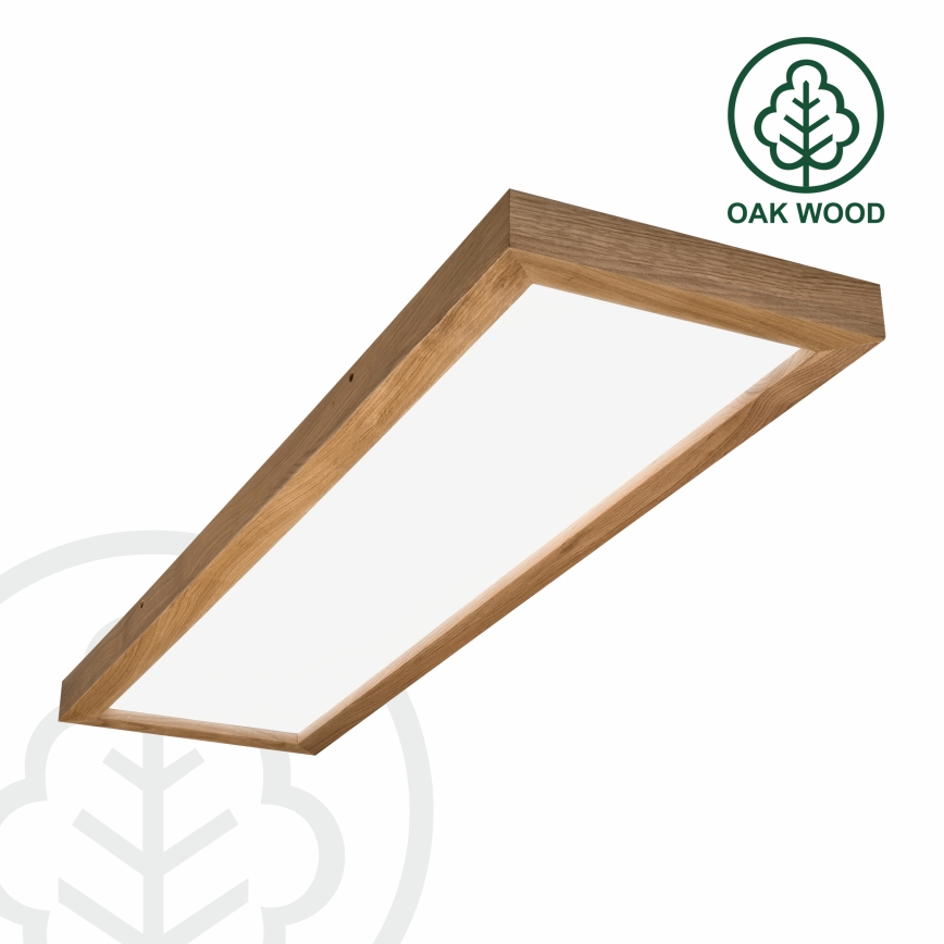 Brilagi - LED Aptumšojama vannas istabas griestu lampa WOODY FRAME LED/50W/230V ozols 120x30 cm 3000-6000K IP44 + tālvadības pults