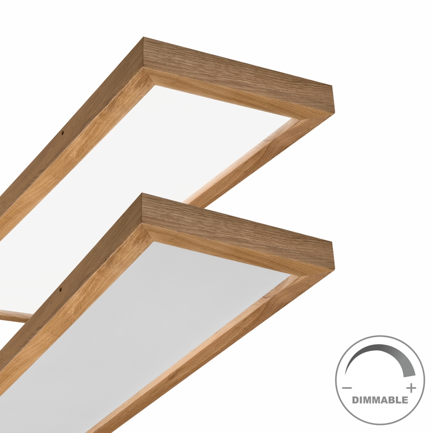 Brilagi - LED Aptumšojama vannas istabas griestu lampa WOODY FRAME LED/50W/230V ozols 120x30 cm 3000-6000K IP44 + tālvadības pults