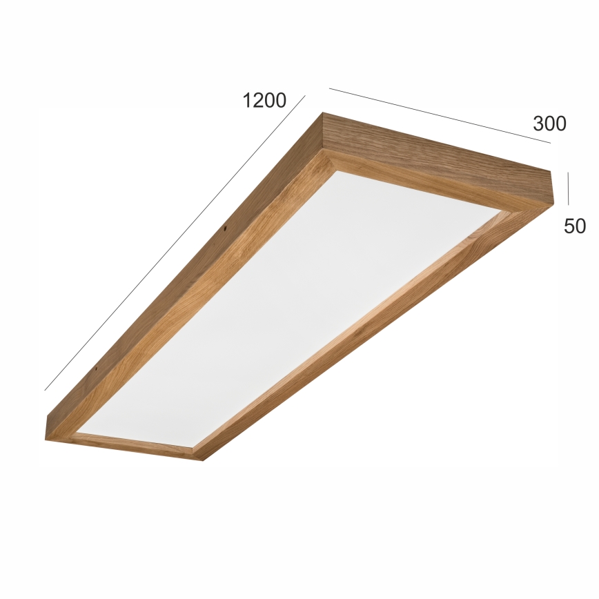 Brilagi - LED Aptumšojama vannas istabas griestu lampa WOODY FRAME LED/50W/230V ozols 120x30 cm 3000-6000K IP44 + tālvadības pults