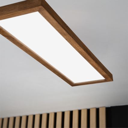 Brilagi - LED Aptumšojama vannas istabas griestu lampa WOODY FRAME LED/50W/230V ozols ķirsis 120x30 cm 3000-6000K IP44 + tālvadības pults