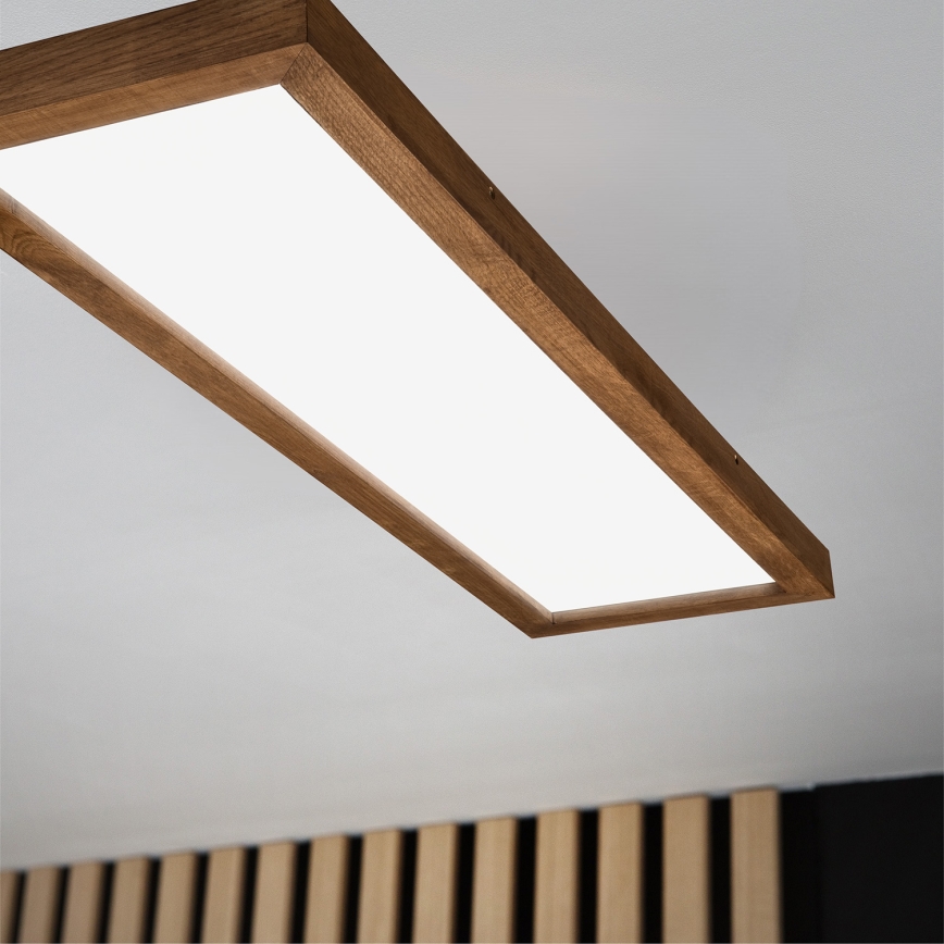 Brilagi - LED Aptumšojama vannas istabas griestu lampa WOODY FRAME LED/50W/230V ozols ķirsis 120x30 cm 3000-6000K IP44 + tālvadības pults