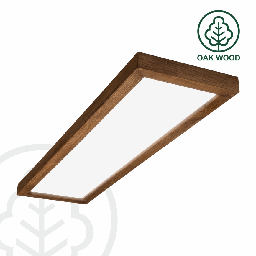 Brilagi - LED Aptumšojama vannas istabas griestu lampa WOODY FRAME LED/50W/230V ozols ķirsis 120x30 cm 3000-6000K IP44 + tālvadības pults