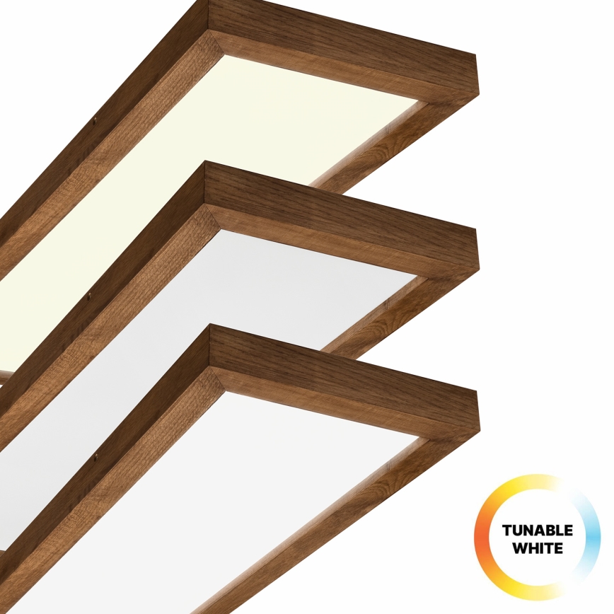 Brilagi - LED Aptumšojama vannas istabas griestu lampa WOODY FRAME LED/50W/230V ozols ķirsis 120x30 cm 3000-6000K IP44 + tālvadības pults