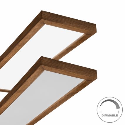 Brilagi - LED Aptumšojama vannas istabas griestu lampa WOODY FRAME LED/50W/230V ozols ķirsis 120x30 cm 3000-6000K IP44 + tālvadības pults