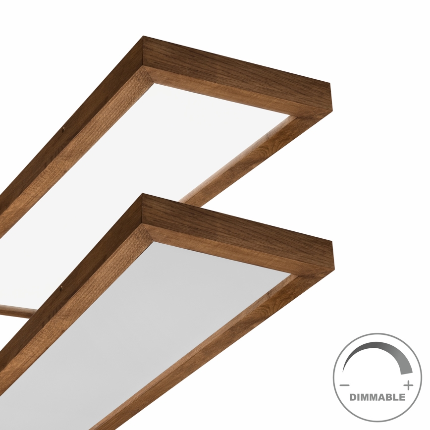 Brilagi - LED Aptumšojama vannas istabas griestu lampa WOODY FRAME LED/50W/230V ozols ķirsis 120x30 cm 3000-6000K IP44 + tālvadības pults