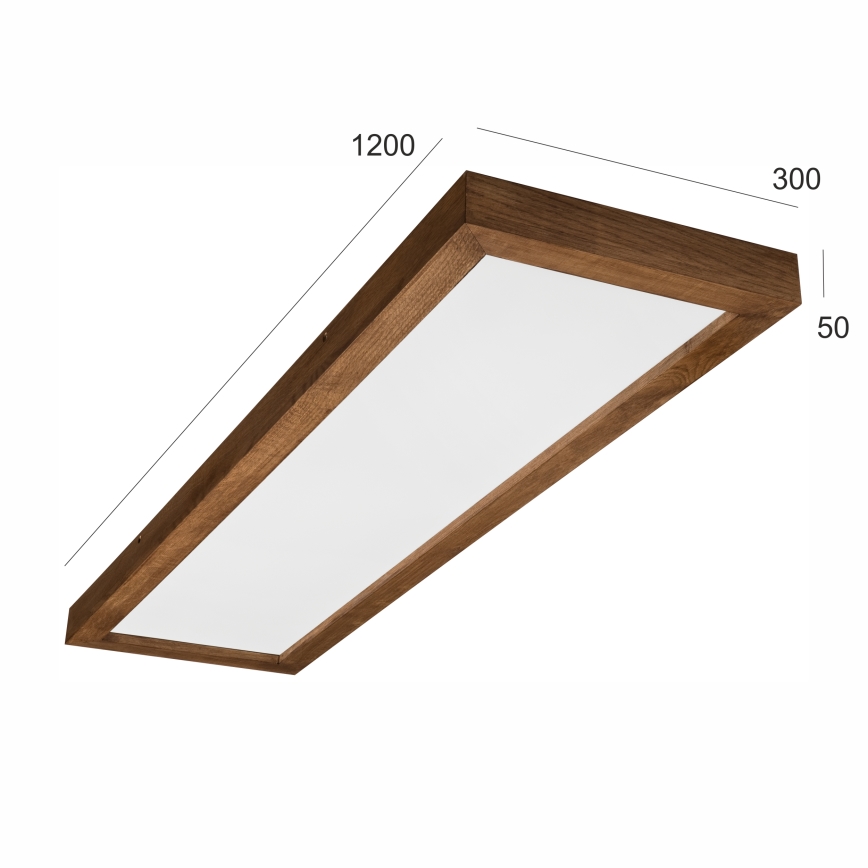 Brilagi - LED Aptumšojama vannas istabas griestu lampa WOODY FRAME LED/50W/230V ozols ķirsis 120x30 cm 3000-6000K IP44 + tālvadības pults