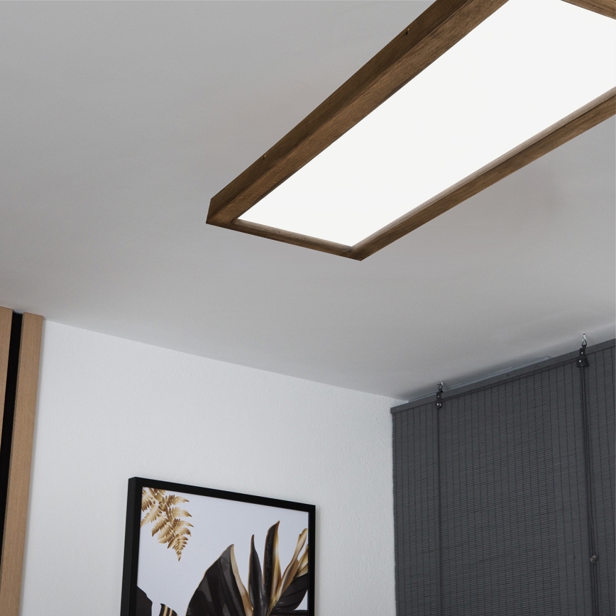 Brilagi - LED Aptumšojama vannas istabas griestu lampa WOODY FRAME LED/50W/230V ozols 120x30 cm 3000-6000K IP44 + tālvadības pults