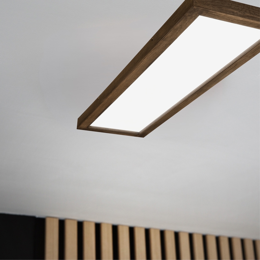 Brilagi - LED Aptumšojama vannas istabas griestu lampa WOODY FRAME LED/50W/230V ozols 120x30 cm 3000-6000K IP44 + tālvadības pults
