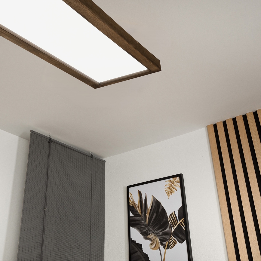 Brilagi - LED Aptumšojama vannas istabas griestu lampa WOODY FRAME LED/50W/230V ozols 120x30 cm 3000-6000K IP44 + tālvadības pults