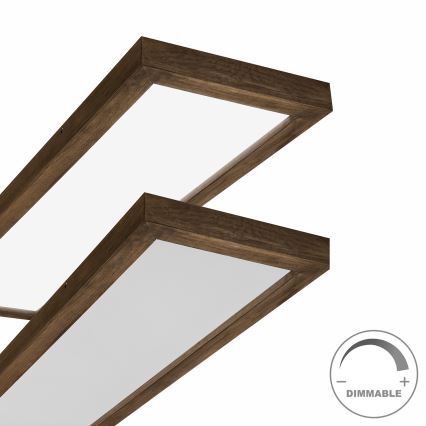 Brilagi - LED Aptumšojama vannas istabas griestu lampa WOODY FRAME LED/50W/230V ozols 120x30 cm 3000-6000K IP44 + tālvadības pults