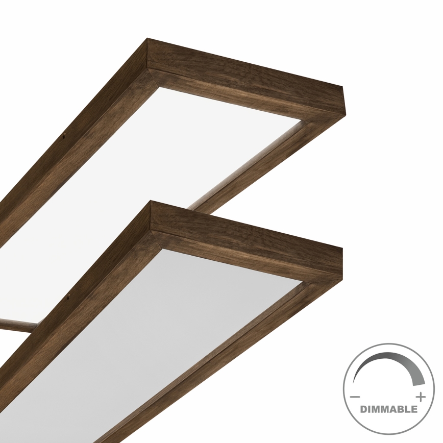 Brilagi - LED Aptumšojama vannas istabas griestu lampa WOODY FRAME LED/50W/230V ozols 120x30 cm 3000-6000K IP44 + tālvadības pults