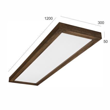 Brilagi - LED Aptumšojama vannas istabas griestu lampa WOODY FRAME LED/50W/230V ozols 120x30 cm 3000-6000K IP44 + tālvadības pults