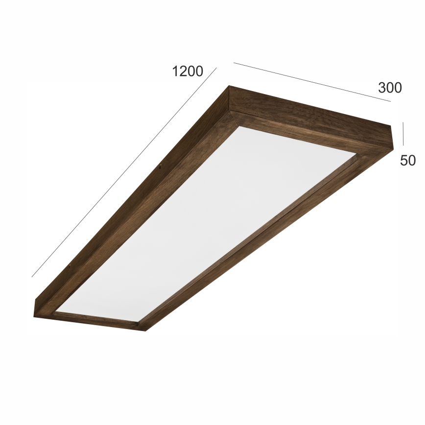 Brilagi - LED Aptumšojama vannas istabas griestu lampa WOODY FRAME LED/50W/230V ozols 120x30 cm 3000-6000K IP44 + tālvadības pults