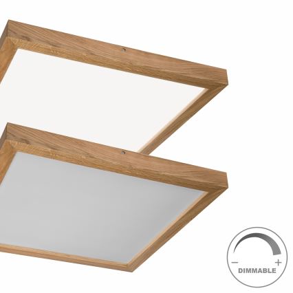 Brilagi - LED Aptumšojama vannas istabas griestu lampa WOODY FRAME LED/50W/230V ozols 60x60 cm 3000-6000K IP44 + tālvadības pults