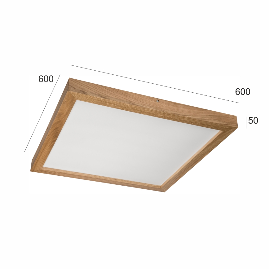 Brilagi - LED Aptumšojama vannas istabas griestu lampa WOODY FRAME LED/50W/230V ozols 60x60 cm 3000-6000K IP44 + tālvadības pults