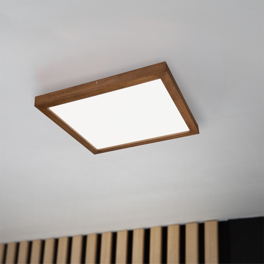 Brilagi - LED Aptumšojama vannas istabas griestu lampa WOODY FRAME LED/50W/230V ozols ķirsis 60x60 cm 3000-6000K IP44 + tālvadības pults
