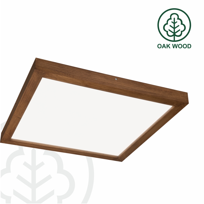 Brilagi - LED Aptumšojama vannas istabas griestu lampa WOODY FRAME LED/50W/230V ozols ķirsis 60x60 cm 3000-6000K IP44 + tālvadības pults