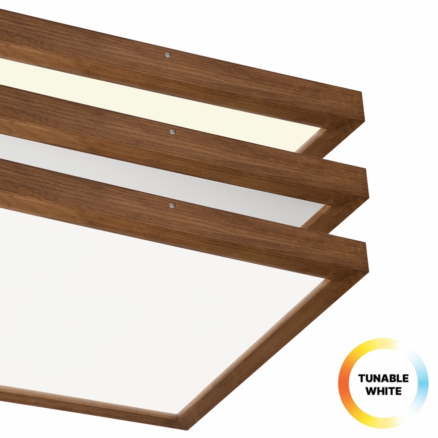 Brilagi - LED Aptumšojama vannas istabas griestu lampa WOODY FRAME LED/50W/230V ozols ķirsis 60x60 cm 3000-6000K IP44 + tālvadības pults