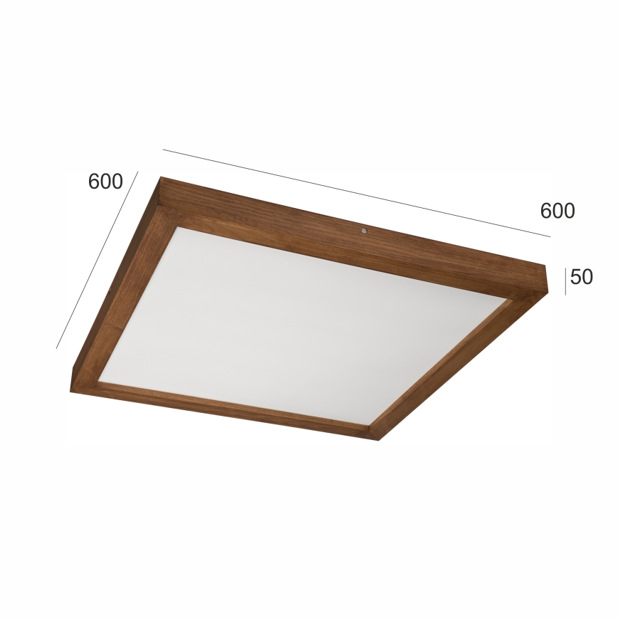 Brilagi - LED Aptumšojama vannas istabas griestu lampa WOODY FRAME LED/50W/230V ozols ķirsis 60x60 cm 3000-6000K IP44 + tālvadības pults
