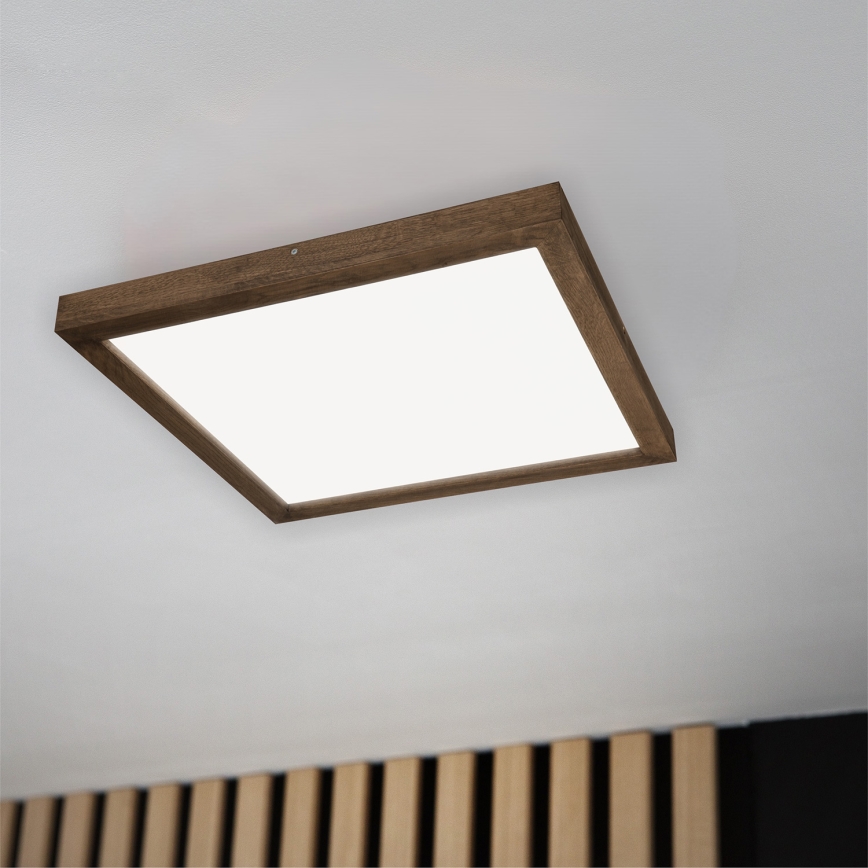 Brilagi - LED Aptumšojama vannas istabas griestu lampa WOODY FRAME LED/50W/230V ozols 60x60 cm 3000-6000K IP44 + tālvadības pults