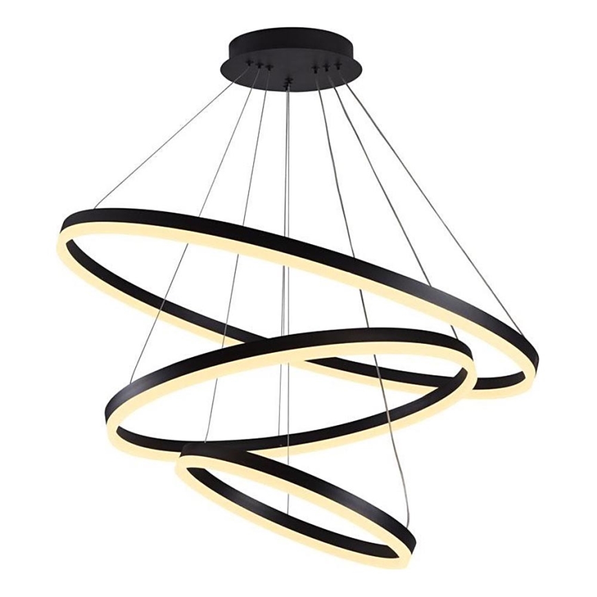 Brilagi - LED Aptumšojama lustra ar auklu CIRCLE LED/125W/230V 3000-6500K melna + tālvadības pults