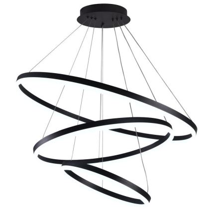 Brilagi - LED Aptumšojama lustra ar auklu CIRCLE LED/125W/230V 3000-6500K melna + tālvadības pults