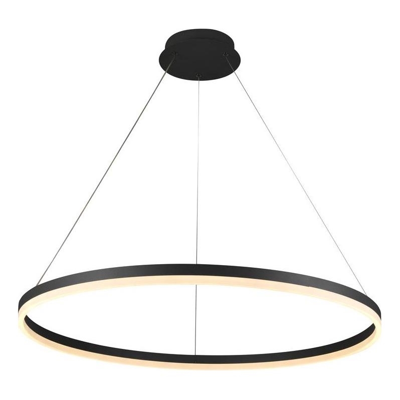 Brilagi - LED Aptumšojama lustra ar auklu CIRCLE LED/55W/230V 3000-6500K melna + tālvadības pults