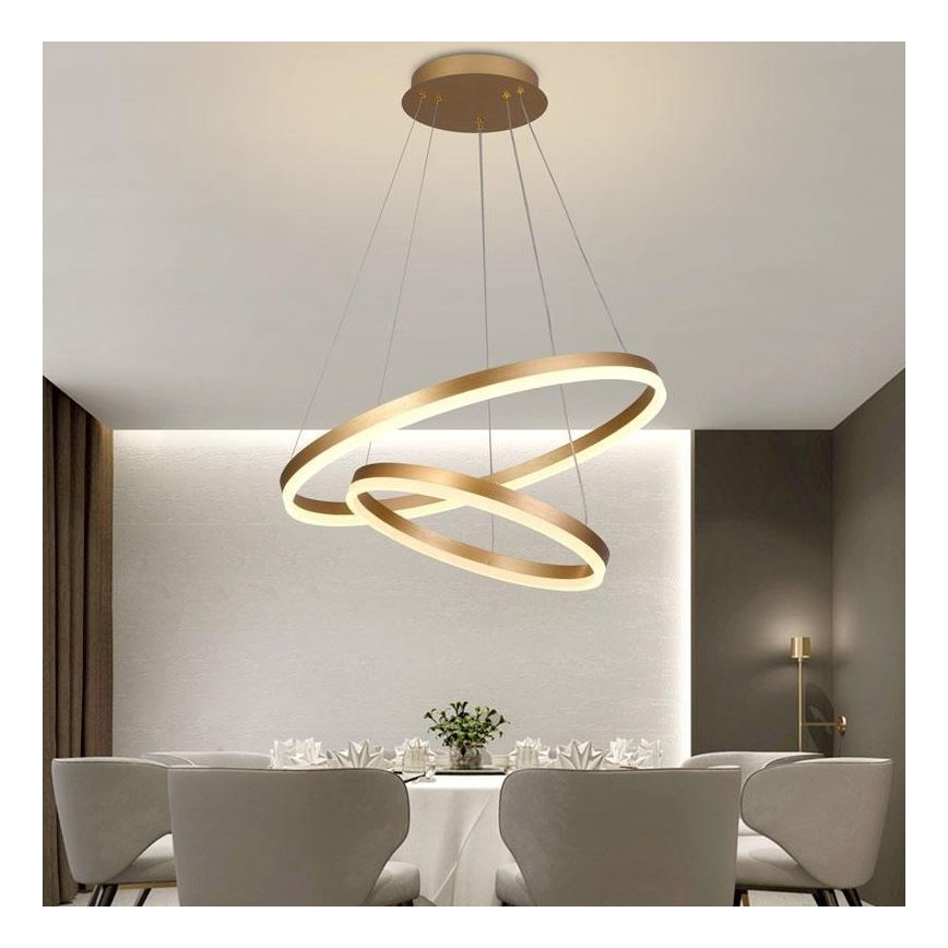 Brilagi - LED Aptumšojama lustra ar auklu CIRCLE LED/70W/230V 3000-6500K zelta + tālvadības pults