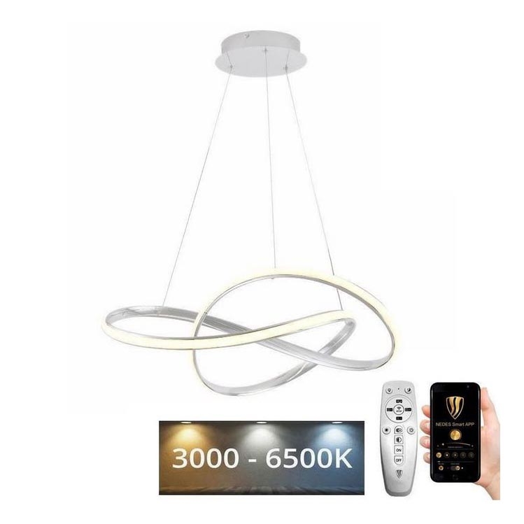 Brilagi - LED Aptumšojama lustra ar auklu COSMOWAVE LED/70W/230V 3000-6500K balta + tālvadības pults