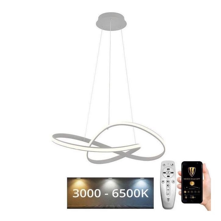 Brilagi - LED Aptumšojama lustra ar auklu COSMOWAVE LED/70W/230V 3000-6500K sudraba + tālvadības pults